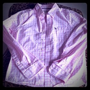 ABERCROMBIE checkered pink shirt Muscle L